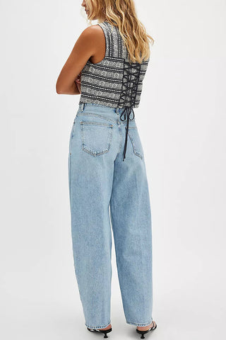 High-Waisted Wide-Leg Casual Pants