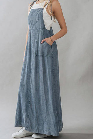Denim Overall Maxi Dress