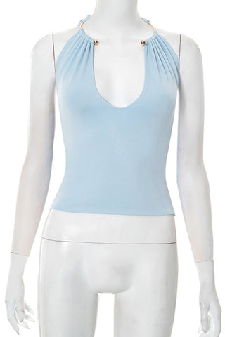 Elegant Plunge Neck Tank Top