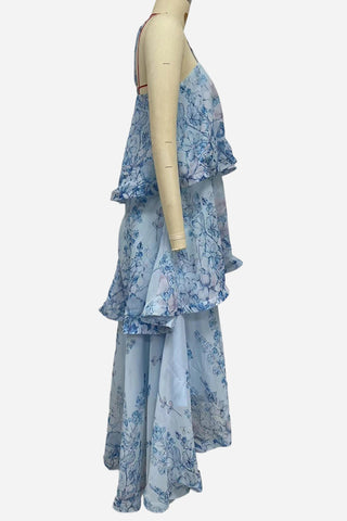 Layered Ruffle Floral Maxi Dress