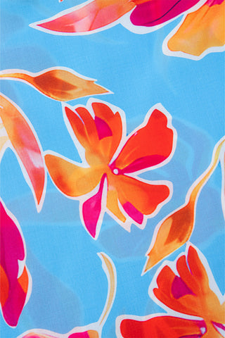 Flutter Sleeve Floral V-Neck Blouse