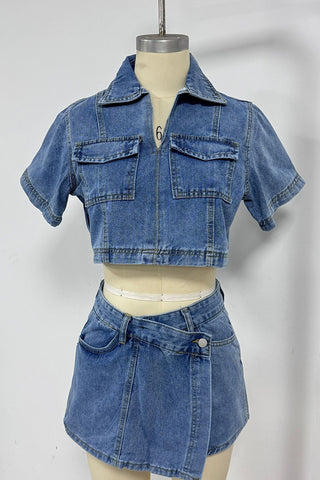 Chic Button-Front Skirt Set