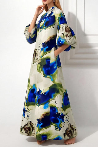 Statement Puff-Sleeve Maxi Dress