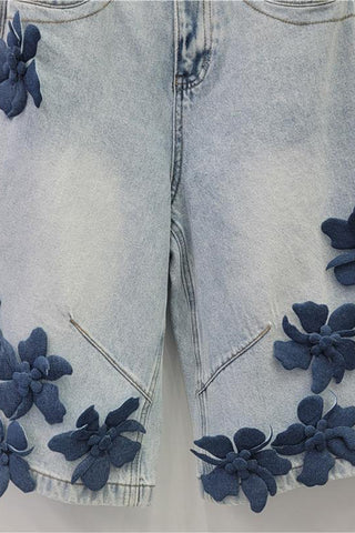 Floral Embellished Casual Shorts