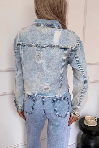 Distressed Casual Denim Jacket