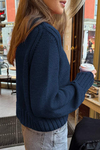 Casual Ribbed Knit Sweater