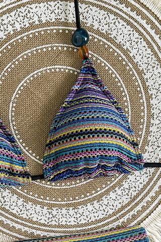 Striped Bikini Set with Cover-Up