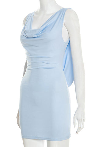 Sleeveless Draped Casual Dress