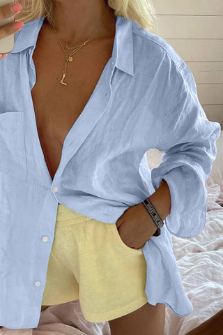 Classic Long Sleeve Button-Up Blouse