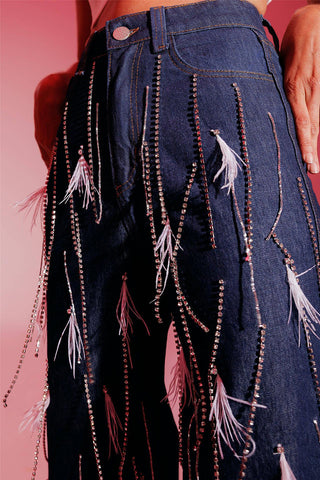 Embellished Straight-Leg Jeans