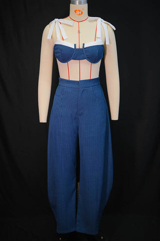 Striped Two-Piece Pants Set