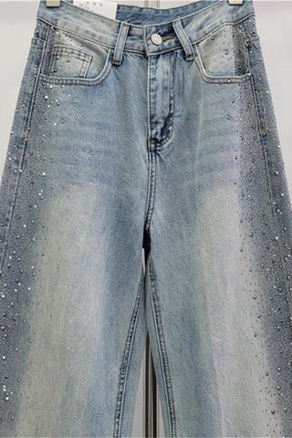 Embellished Straight-Leg Jeans