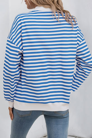 Striped Zip-Up Sweatshirt