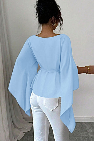 Flowing Cape Sleeve Blouse