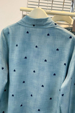 Heart Pattern Button-Front Shirt