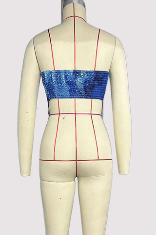 Abstract Print Strapless Tank Top