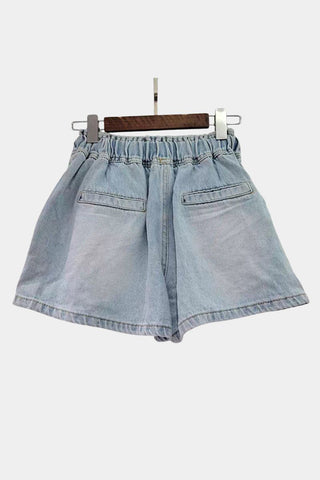 Embellished Button-Front Casual Shorts