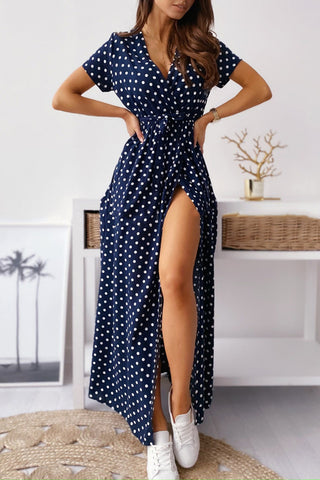 Polka Dot Casual Maxi Dress