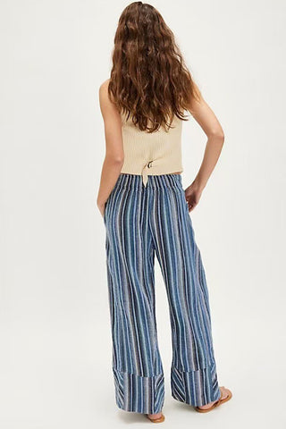 Striped Wide-Leg Casual Pants
