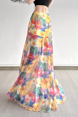 Floral Print Maxi Skirt