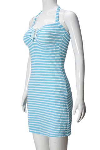 Striped Halter Casual Dress