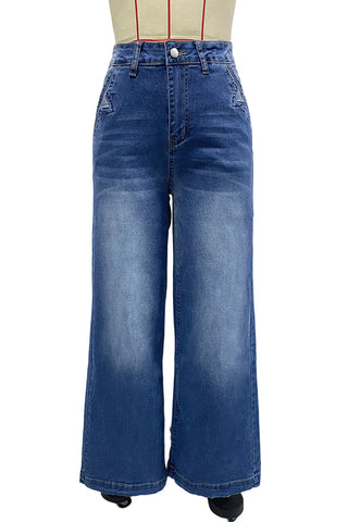 Wide-Leg Denim Jeans
