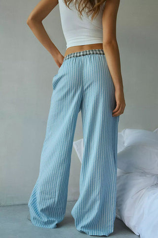 Button-Detail Plaid Casual Pants