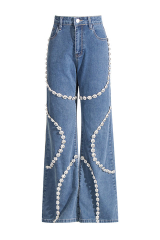 Embellished Straight-Leg Jeans