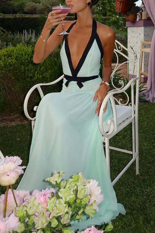 Halter-Neck A-Line Casual Dress