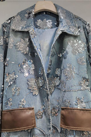 Floral Embellished Denim Jacket