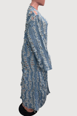 Long Textured Cape Coat