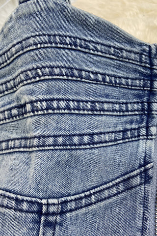 Zip-Front Denim Flared Dress