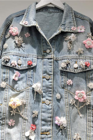Floral Embellished Denim Jacket