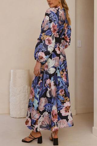 Floral Wrap Belt Dress