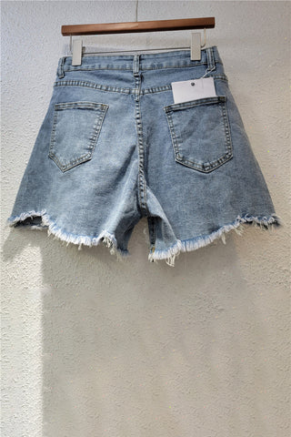 Embellished Denim Shorts