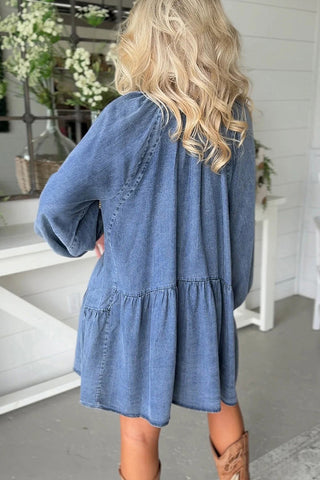 Casual Denim Shift Dress