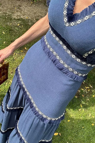 Tiered Sleeveless Midi Dress