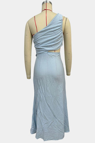 One-Shoulder Flower Detail Dress