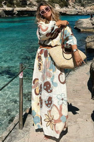 Floral Off-Shoulder Skirt Set