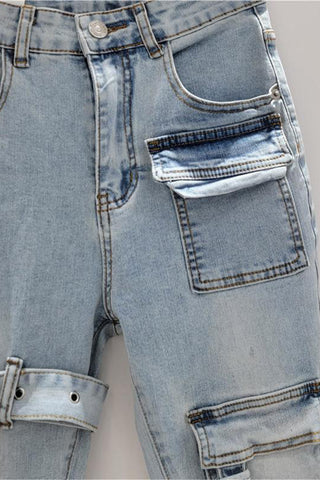 Utility Pocket Flare Jeans