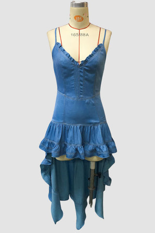 Ruffled High-Low Casual Dress
