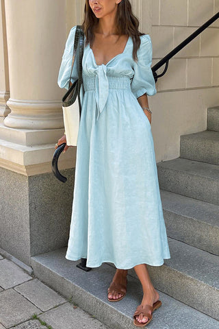 Tie-Front Midi Dress