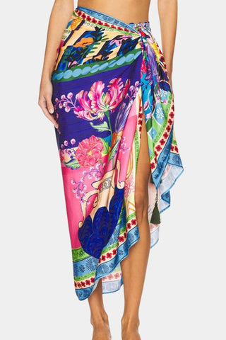 Floral Print Tie-Waist Skirt