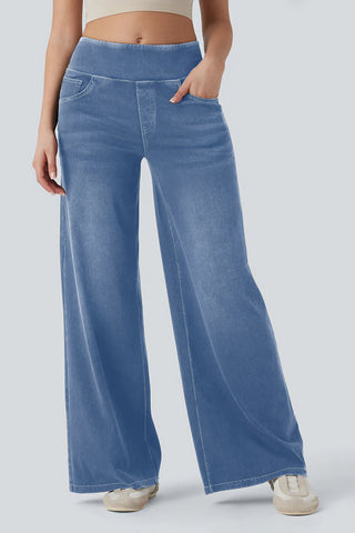 High-Waist Wide Leg Denim Jeans
