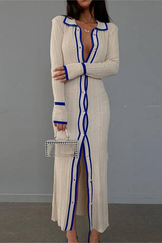 Button-Front Casual Midi Dress