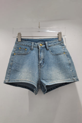 Rhinestone Denim Shorts