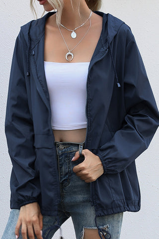 Zip-Up Hooded Casual Jacket