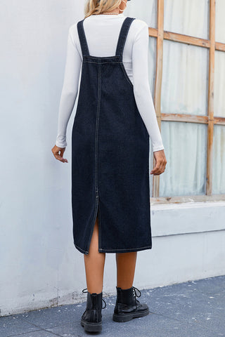 Sleeveless Denim Pinafore Jumpsuit