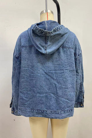 Oversized Pullover Denim Hoodie