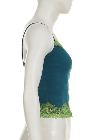 Lace-Trim Button-Front Camisole